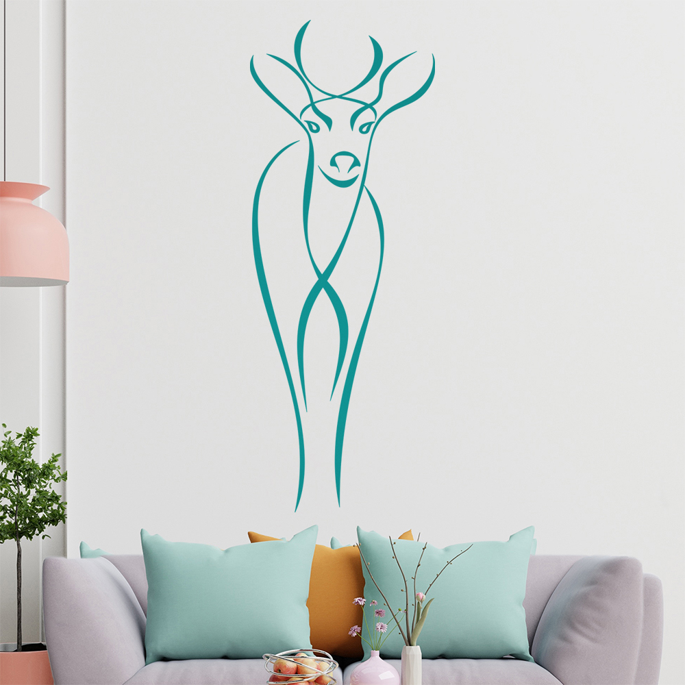 Reh Linien-Hirsch Wandtattoo Wohnzimmer Wandaufkleber 0314 - Picture 127 of 204