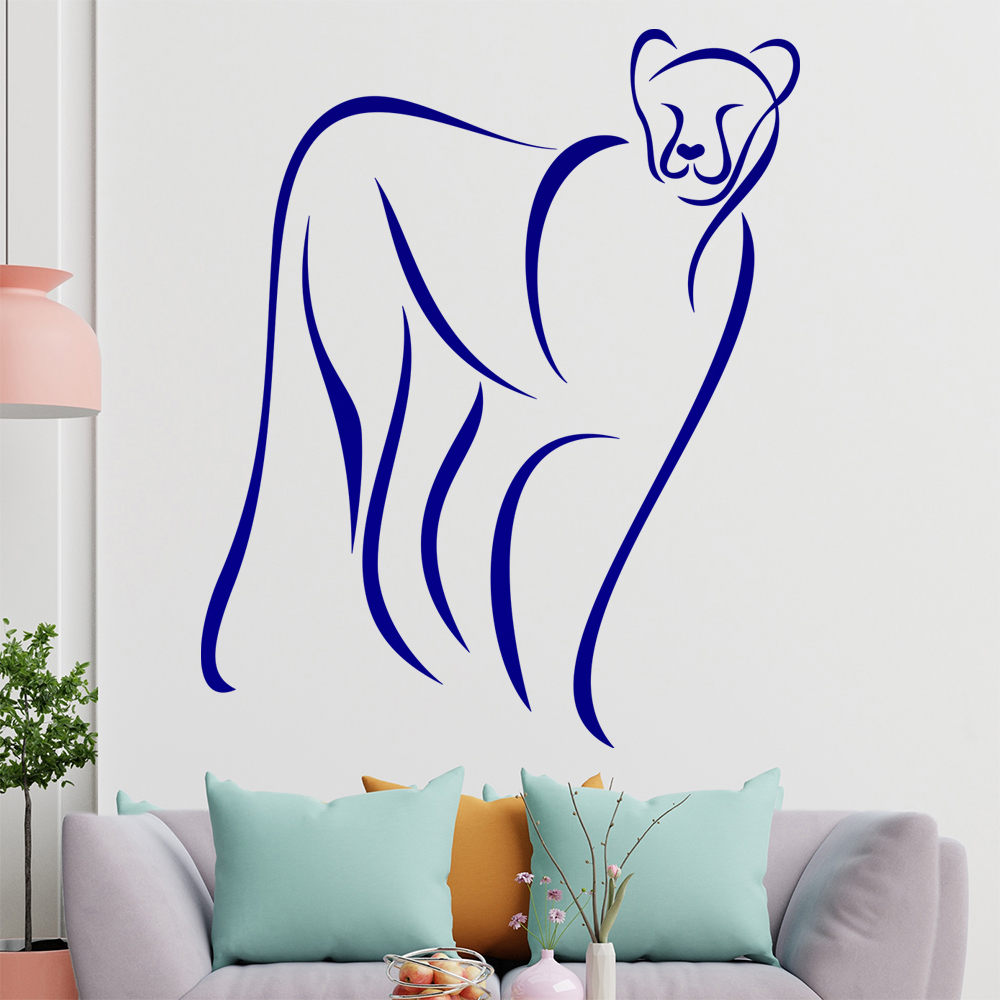 Raubkatze Linien Wandtattoo Wohnzimmer Wandaufkleber 0343 - Picture 181 of 204