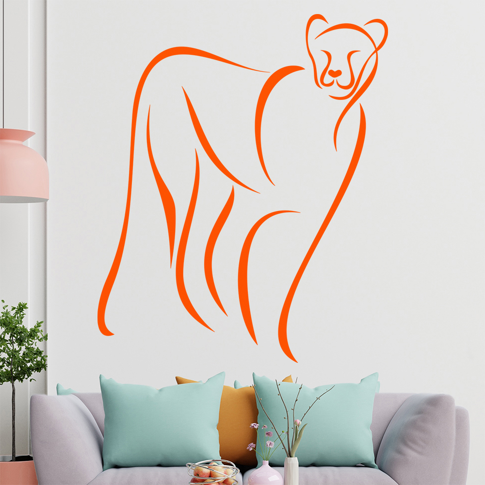 Raubkatze Linien Wandtattoo Wohnzimmer Wandaufkleber 0343 - Picture 43 of 204