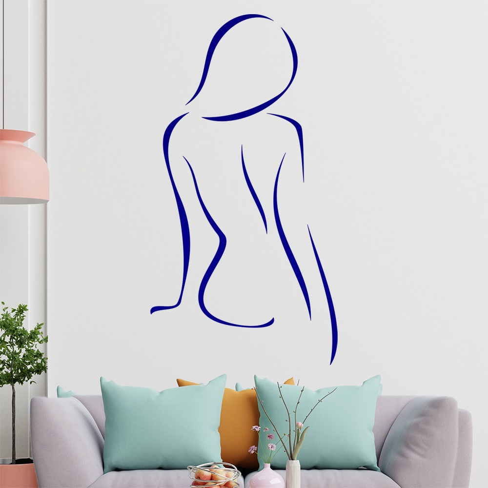 Frau sitzend, Linien Wandtattoo Wohnzimmer Wandaufkleber 0405 - Picture 181 of 204