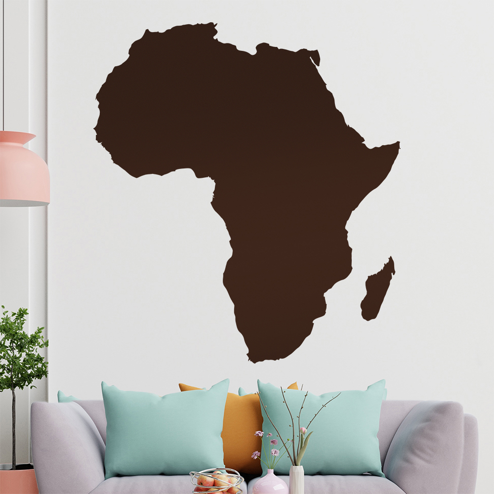 Silhouette Du Continent Afrique Autocollant Mural Pour Le Salon 1401 - Picture 157 of 204
