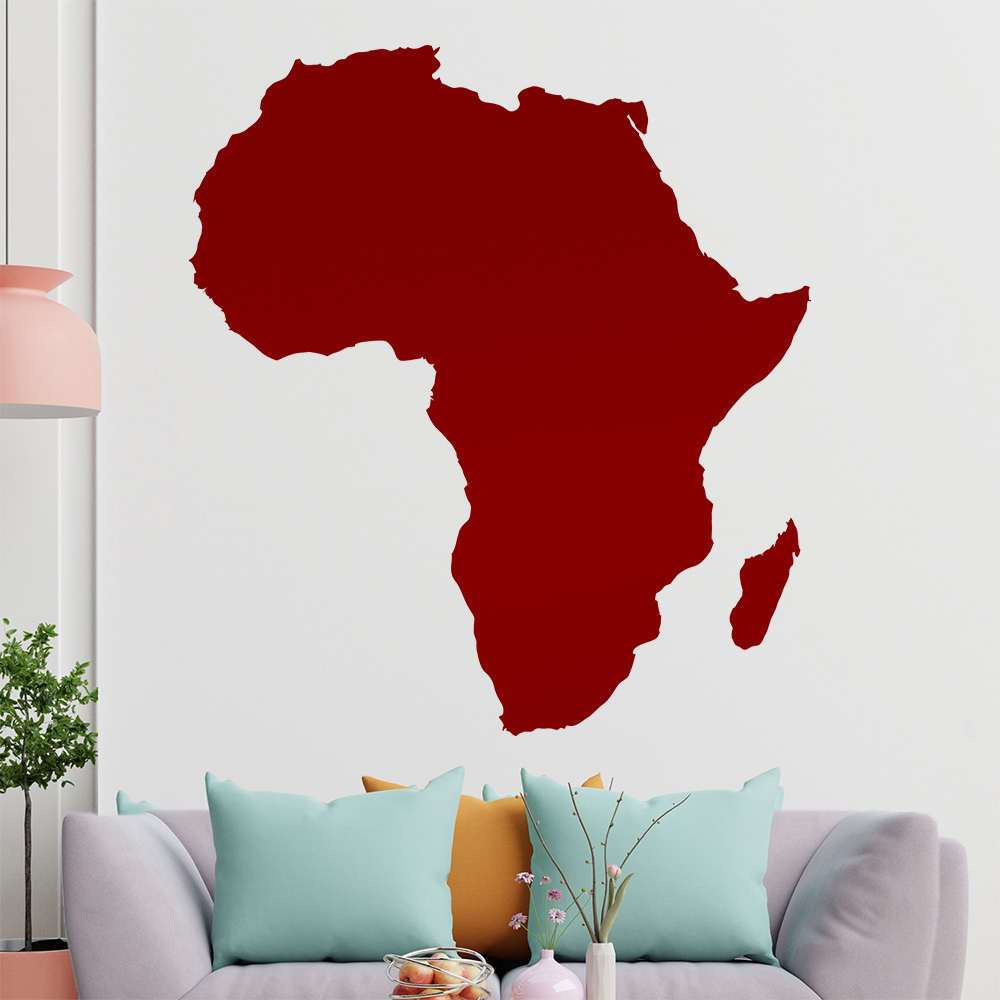 Silhouette Du Continent Afrique Autocollant Mural Pour Le Salon 1401 - Picture 25 of 204