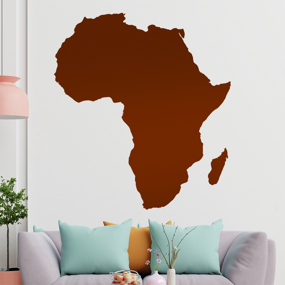 Silhouette Du Continent Afrique Autocollant Mural Pour Le Salon 1401 - Picture 175 of 204