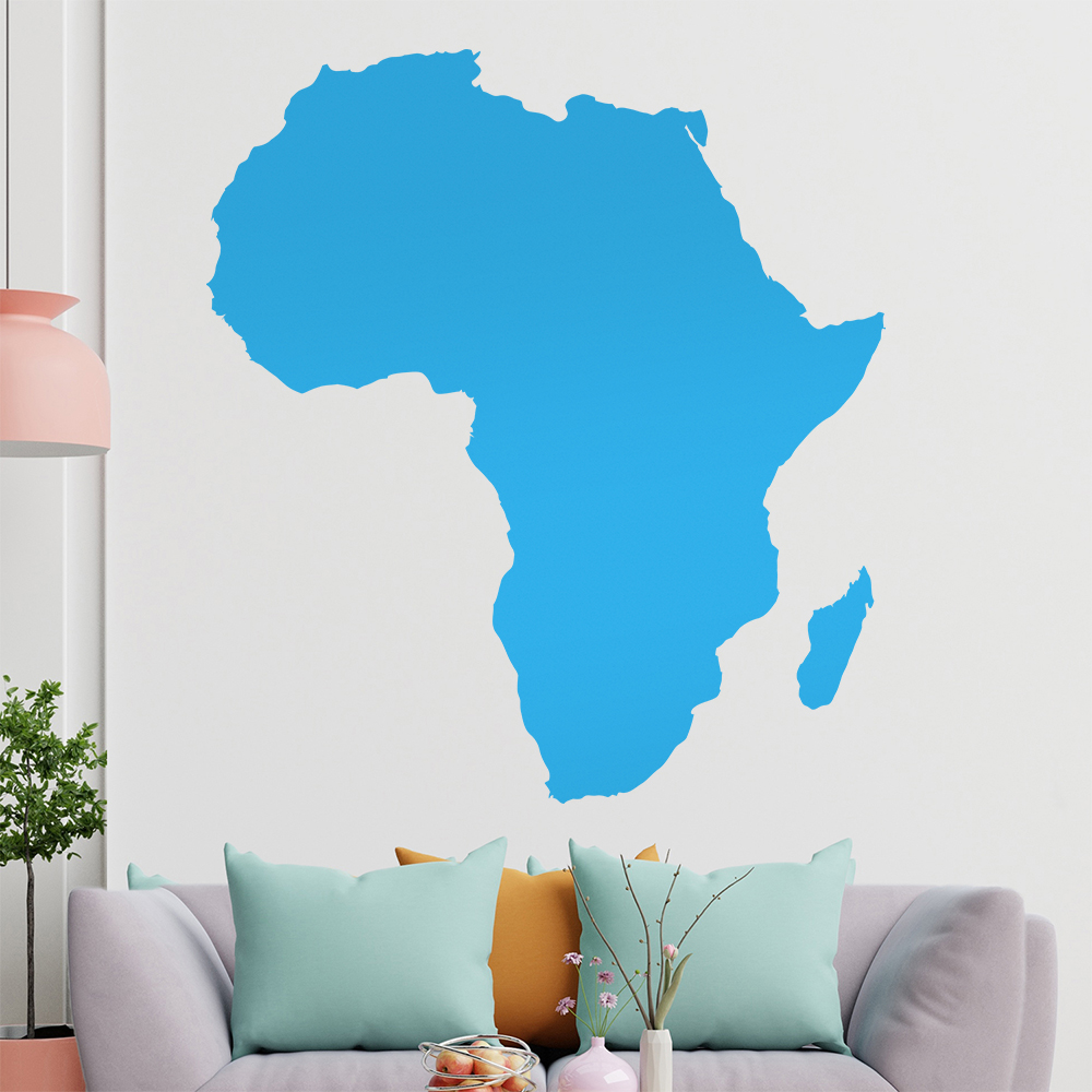 Silhouette Du Continent Afrique Autocollant Mural Pour Le Salon 1401 - Picture 85 of 204
