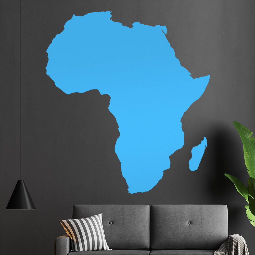 Silhouette Du Continent Afrique Autocollant Mural Pour Le Salon 1401 - Picture 97 of 204