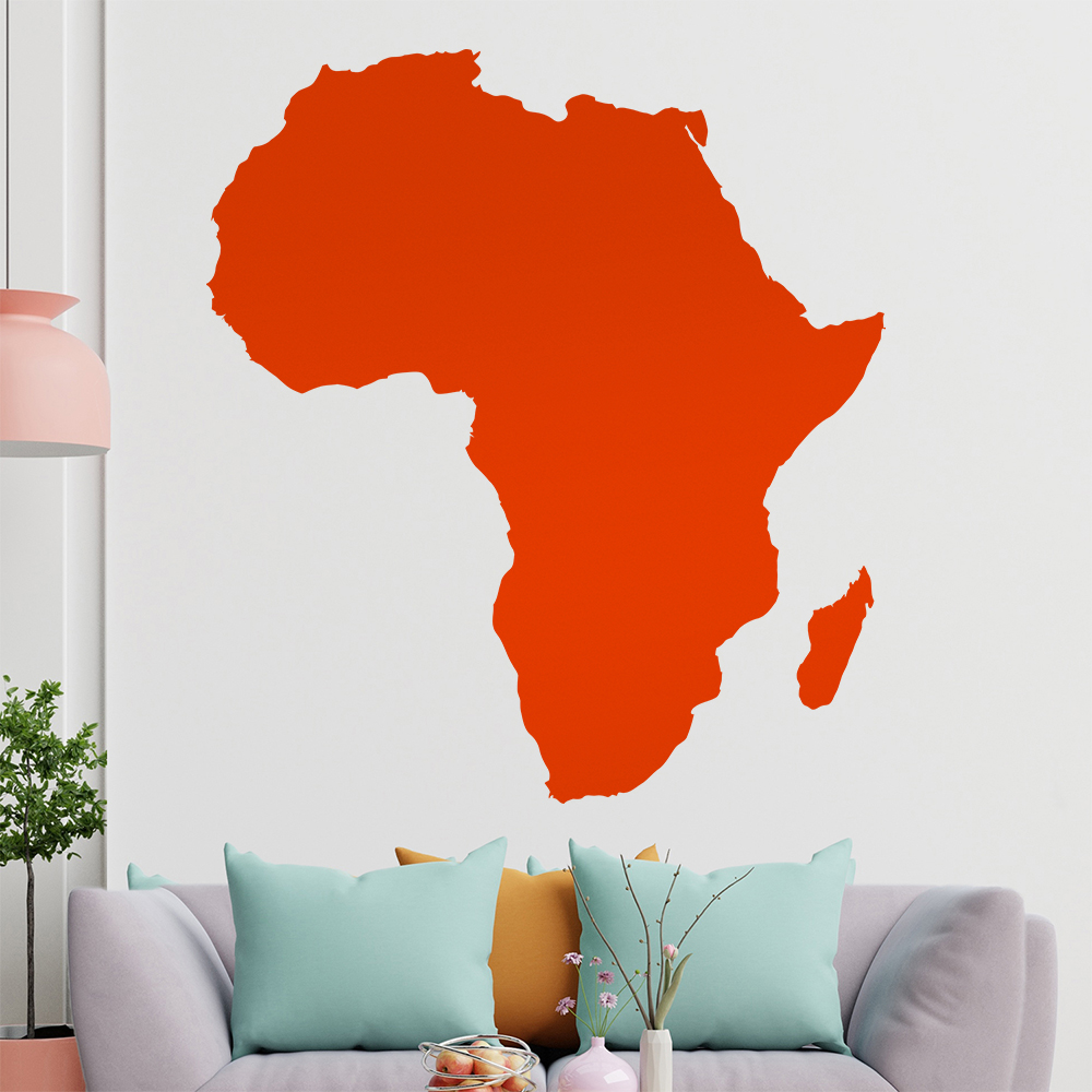 Silhouette Du Continent Afrique Autocollant Mural Pour Le Salon 1401 - Picture 37 of 204