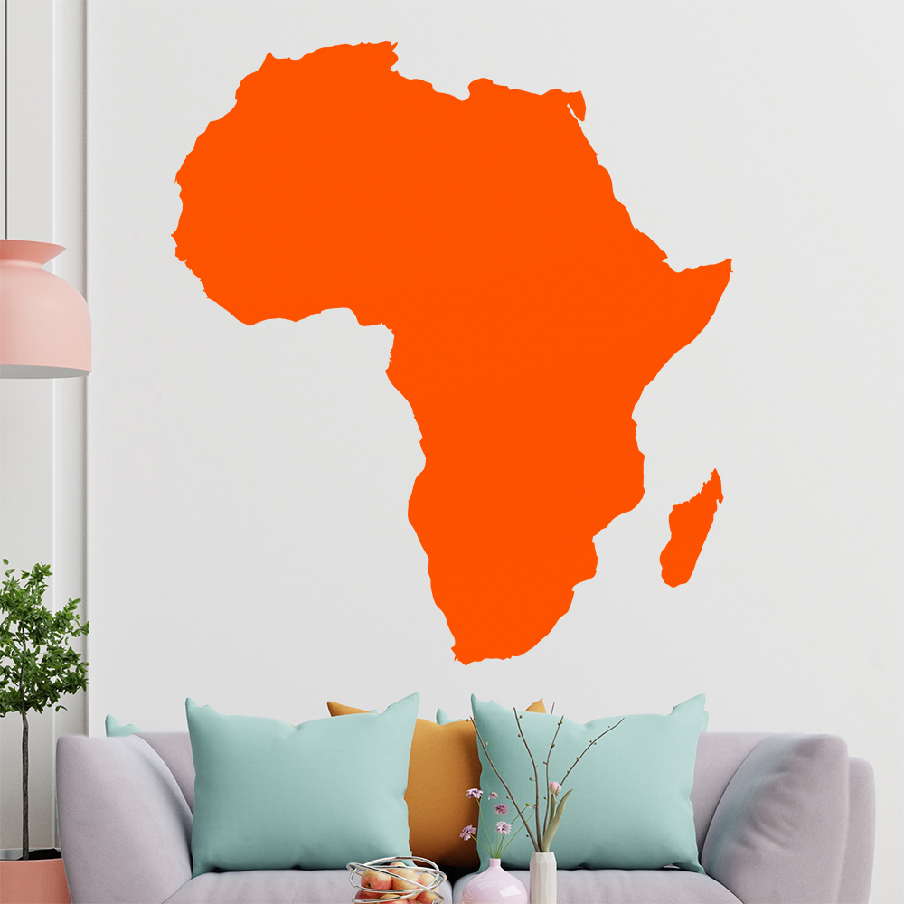 Silhouette Du Continent Afrique Autocollant Mural Pour Le Salon 1401 - Picture 43 of 204