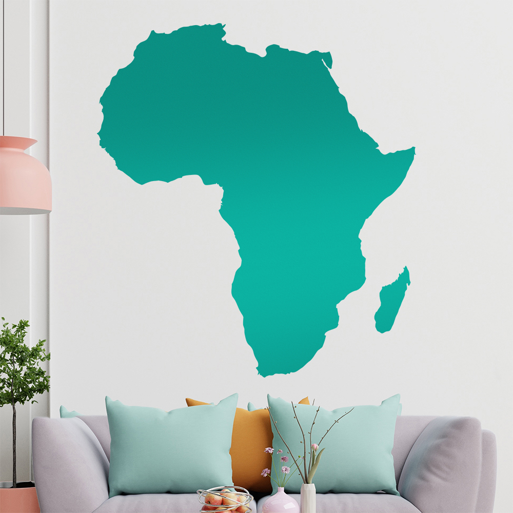 Silhouette Du Continent Afrique Autocollant Mural Pour Le Salon 1401 - Picture 91 of 204