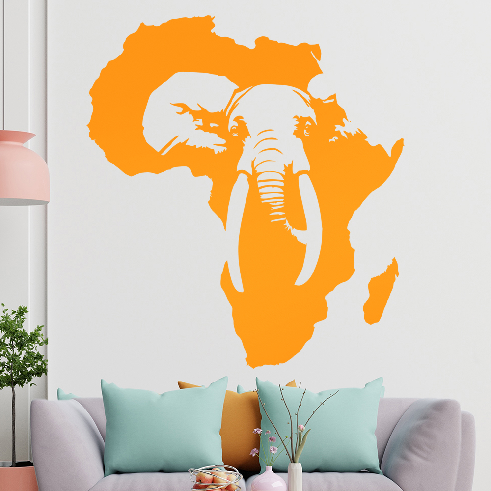 Silhouette D'Éléphant D'Afrique Autocollant Murale Pour Le Salon 1410 - Picture 13 of 204