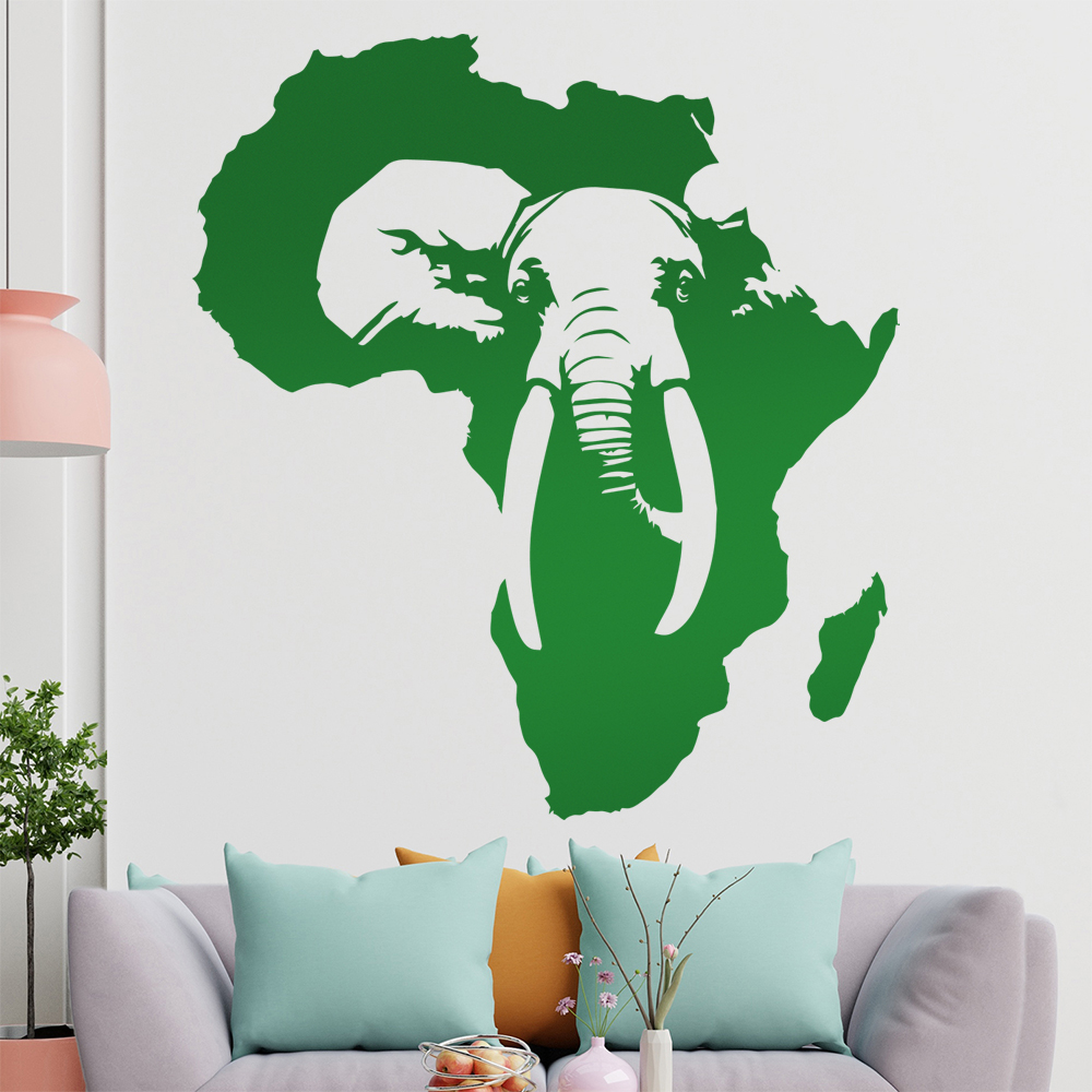 Silhouette D'Éléphant D'Afrique Autocollant Murale Pour Le Salon 1410 - Picture 115 of 204