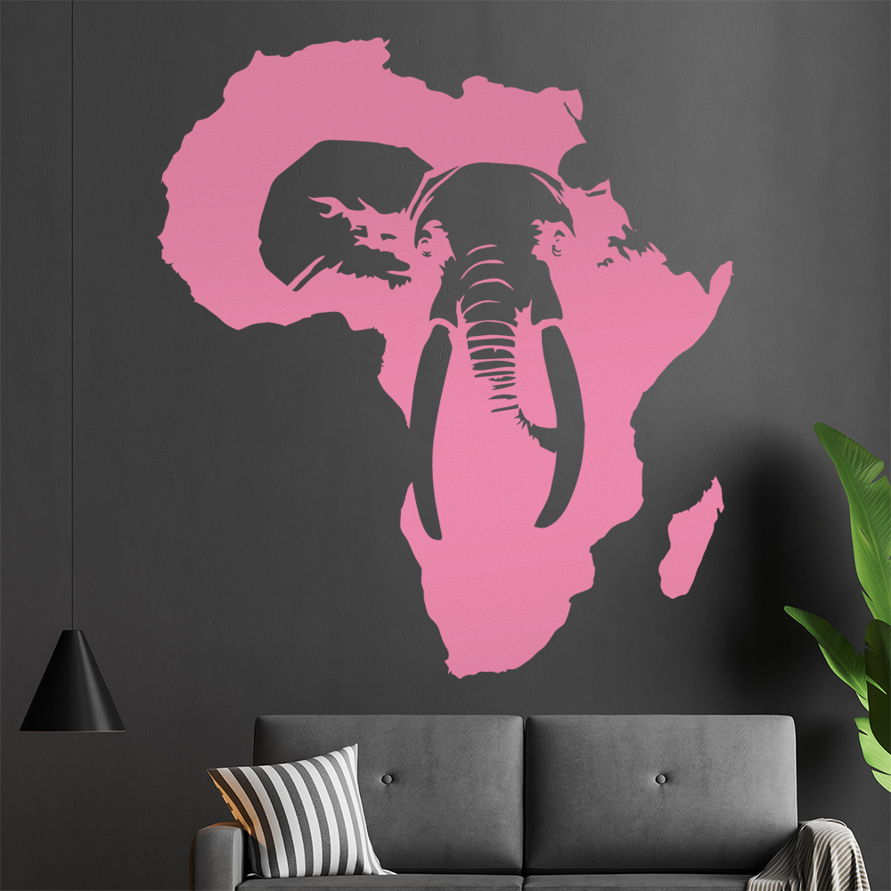 Silhouette D'Éléphant D'Afrique Autocollant Murale Pour Le Salon 1410 - Picture 67 of 204