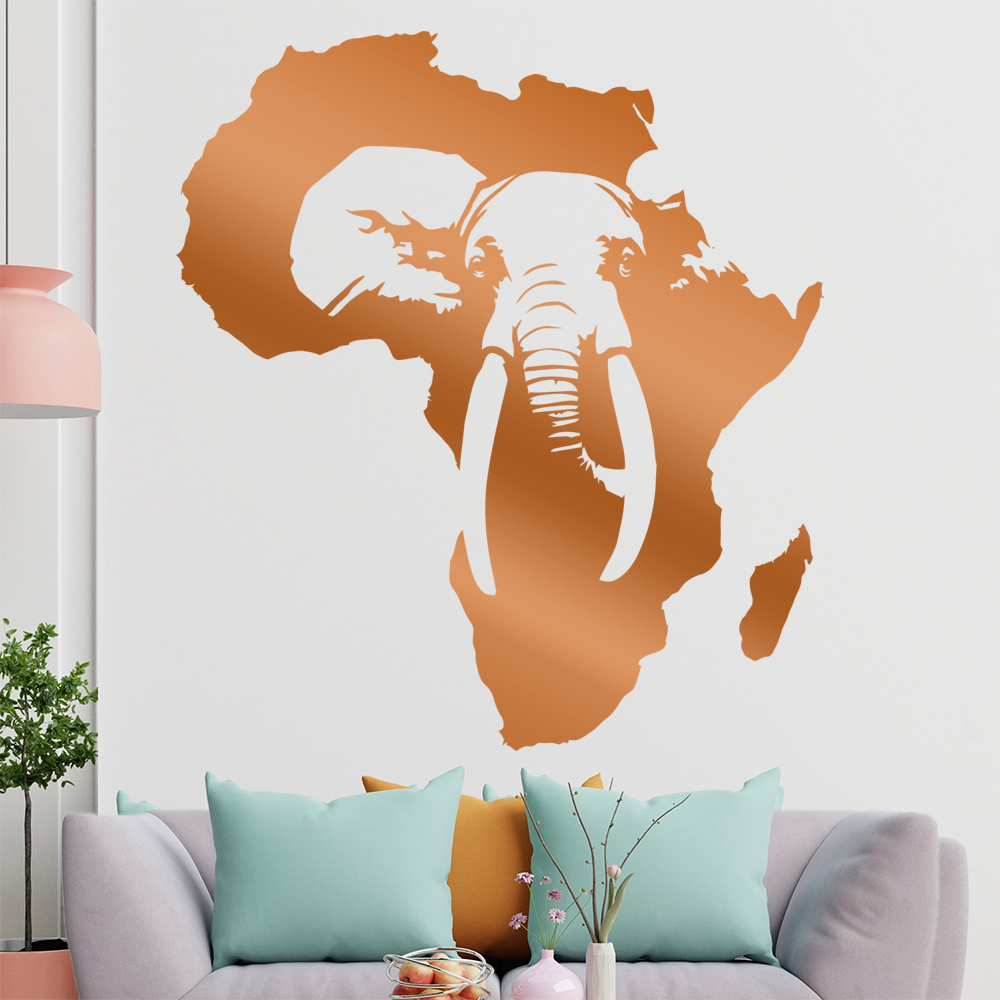 Silhouette D'Éléphant D'Afrique Autocollant Murale Pour Le Salon 1410 - Picture 199 of 204