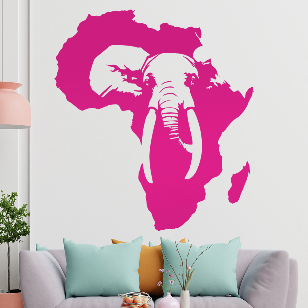 Silhouette D'Éléphant D'Afrique Autocollant Murale Pour Le Salon 1410 - Picture 49 of 204