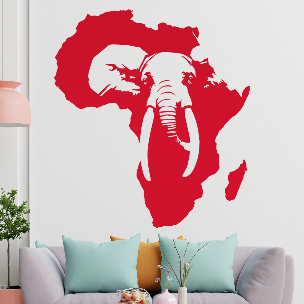 Silhouette D'Éléphant D'Afrique Autocollant Murale Pour Le Salon 1410 - Picture 31 of 204