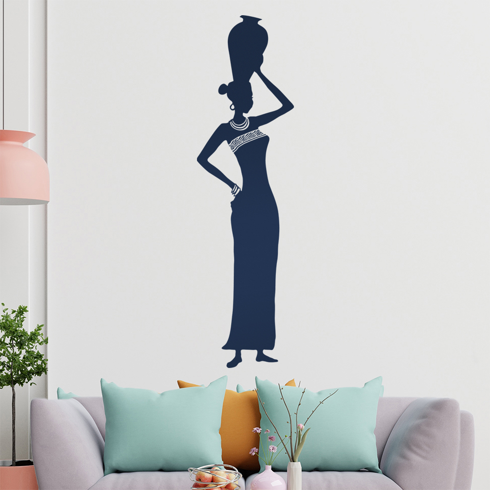 Femme Africaine Porteuse De Pot Autocollant Murale Salon Autocollant 1417 - Picture 73 of 204