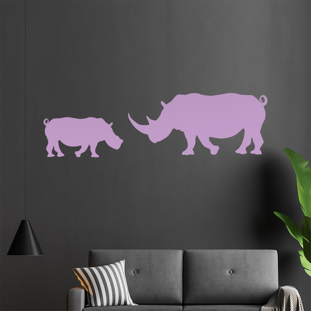 Silhouette De Rhinocéros Autocollant Mur Pour Le Salon 1425 - Picture 55 of 204