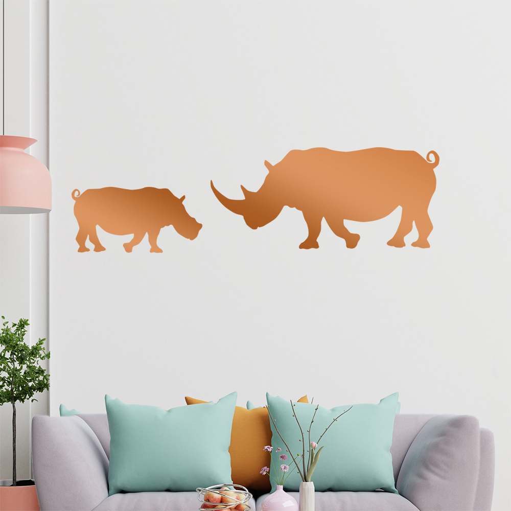 Silhouette De Rhinocéros Autocollant Mur Pour Le Salon 1425 - Picture 199 of 204