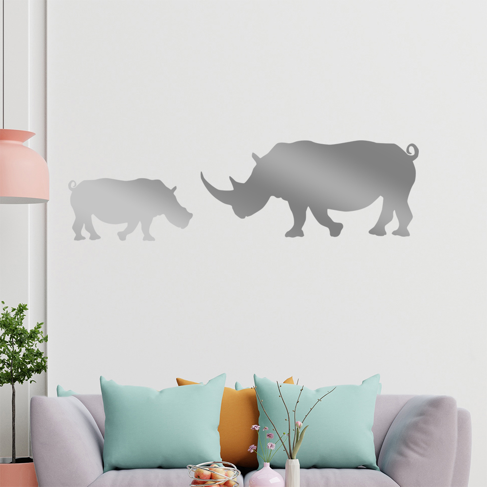 Silhouette De Rhinocéros Autocollant Mur Pour Le Salon 1425 - Picture 187 of 204