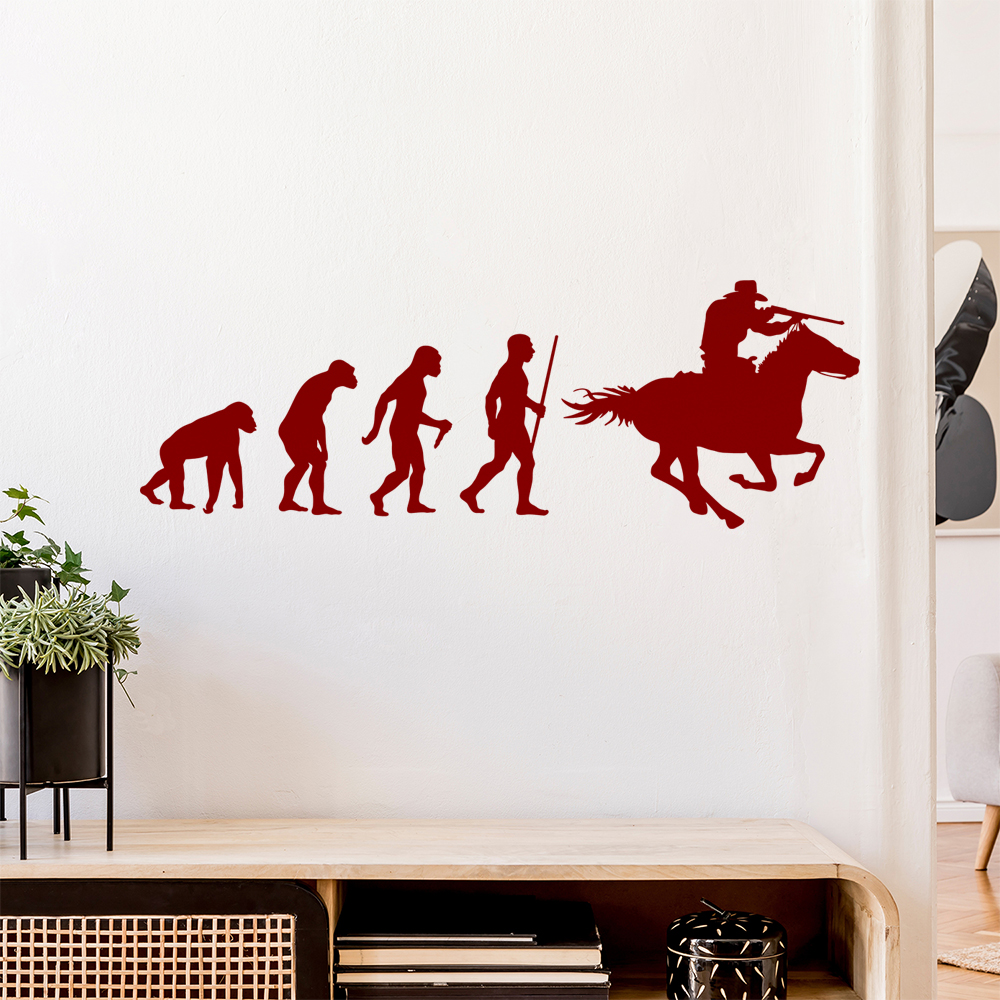 Cowboy mit Pferd Evolution Wandaufkleber - Bild 25 von 204