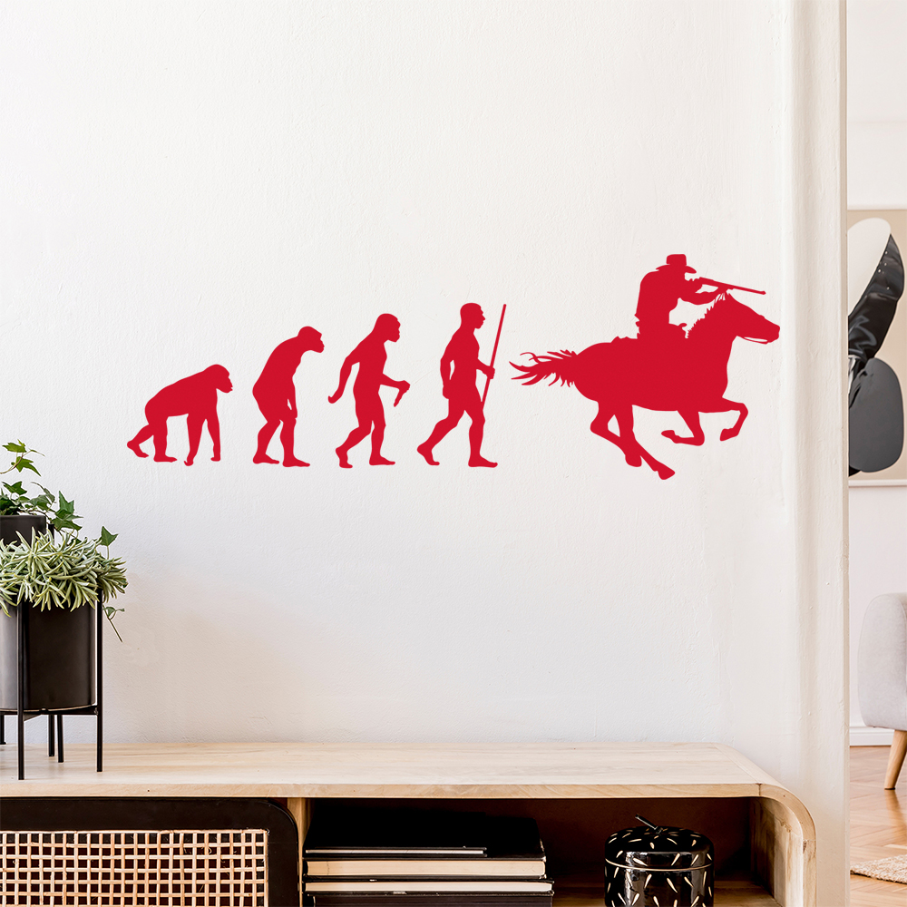 Cowboy mit Pferd Evolution Wandaufkleber - Bild 31 von 204