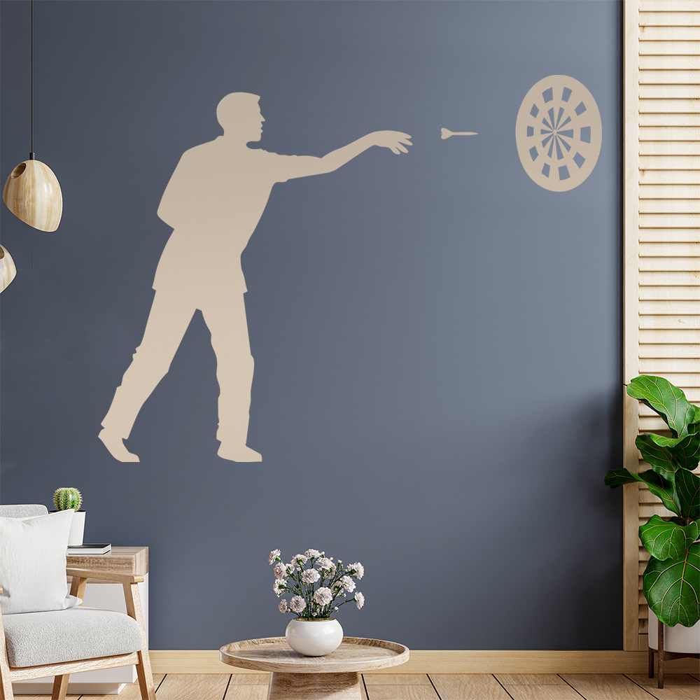 Figurine De Joueur De Darts Bullseye Autocollant Mur - Picture 169 of 204