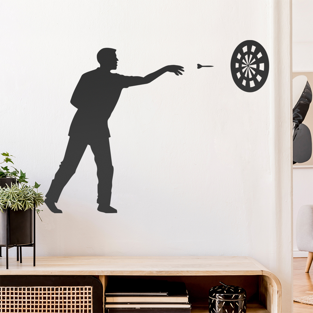 Figurine De Joueur De Darts Bullseye Autocollant Mur - Picture 151 of 204