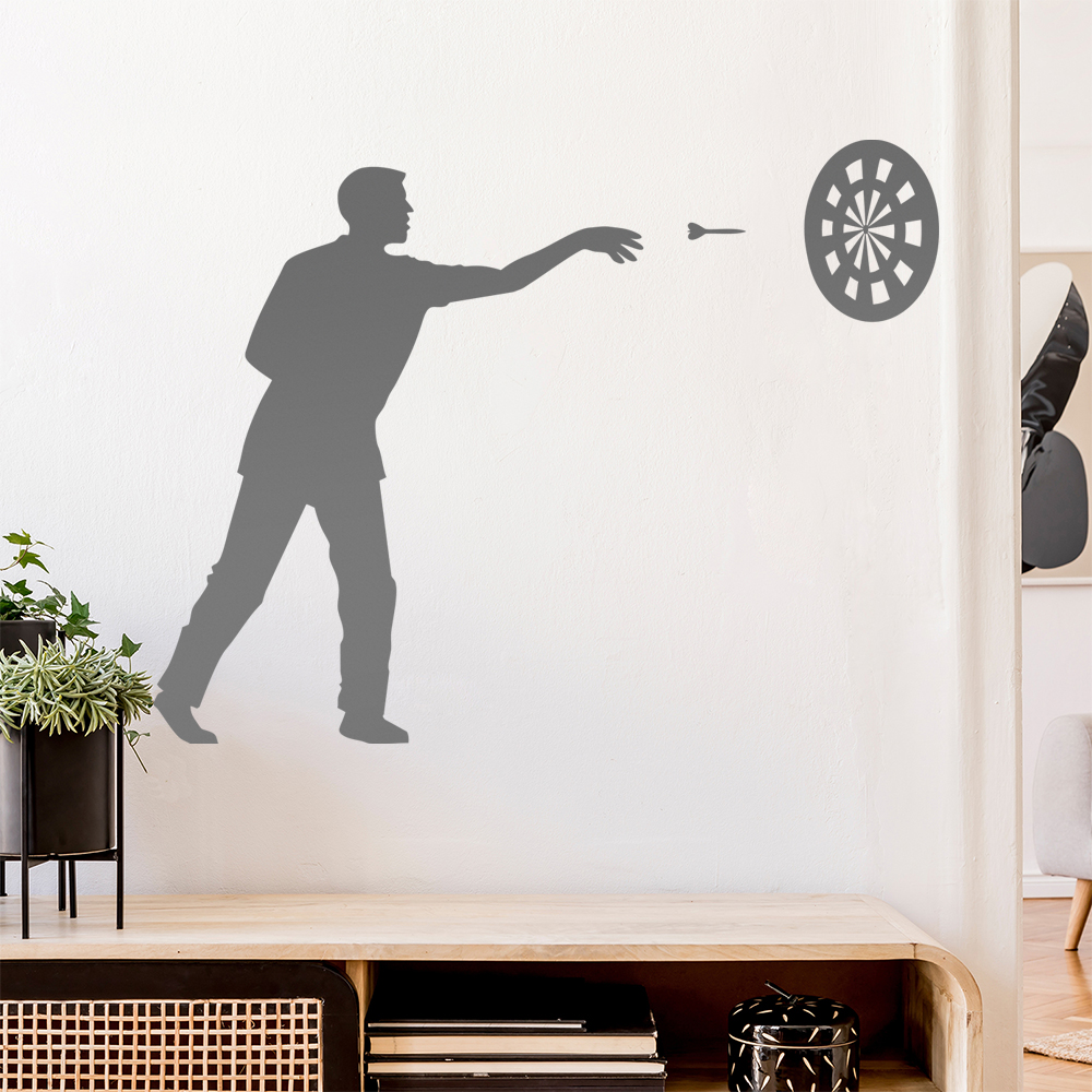 Figurine De Joueur De Darts Bullseye Autocollant Mur - Picture 139 of 204