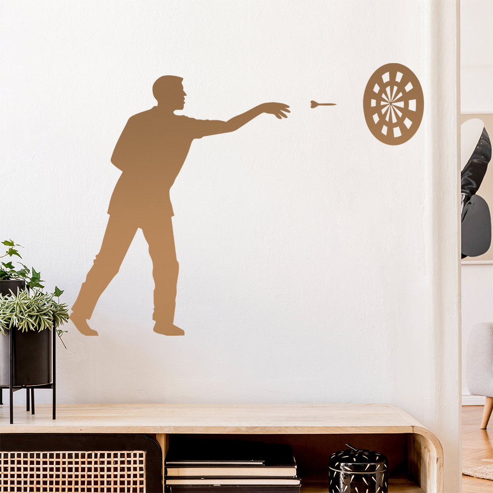 Figurine De Joueur De Darts Bullseye Autocollant Mur - Picture 163 of 204