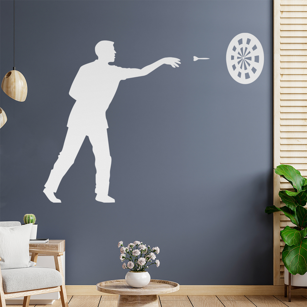 Figurine De Joueur De Darts Bullseye Autocollant Mur - Picture 145 of 204