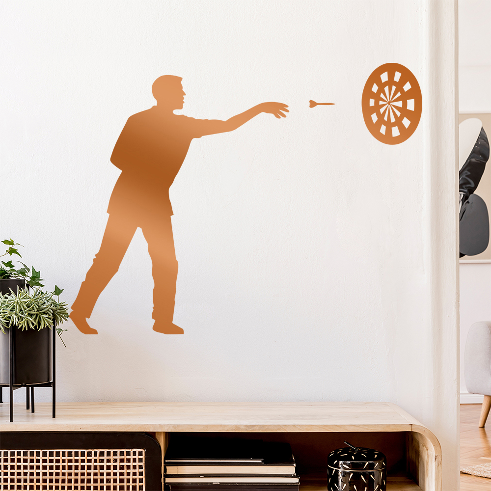 Figurine De Joueur De Darts Bullseye Autocollant Mur - Picture 199 of 204