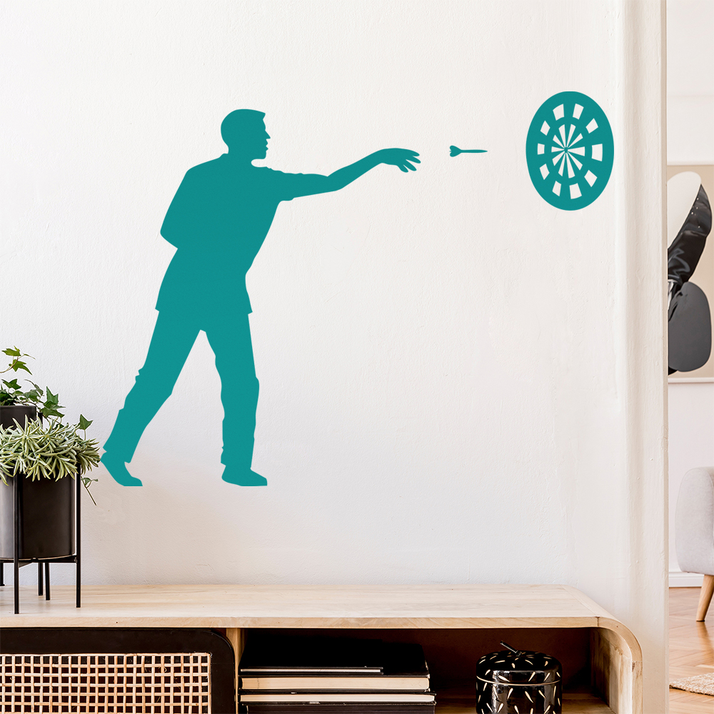 Figurine De Joueur De Darts Bullseye Autocollant Mur - Picture 127 of 204